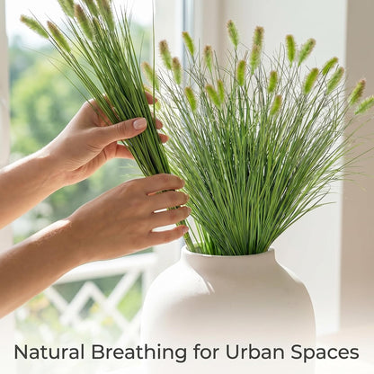 10 Bundles Artificial Grass Plants Outdoor Fake Shrubs Wheat Grass Cattails
