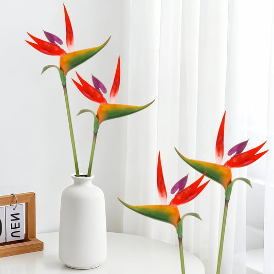 Bird of Paradise Artificial Plant - Tropical Flowers Artificial | 2 PCS 24 Inch UV Resistant Outdoor Plant Decor, Birds of Paradise Flowers for Hawaiian Party, Patio, Home Decoration, Yellow