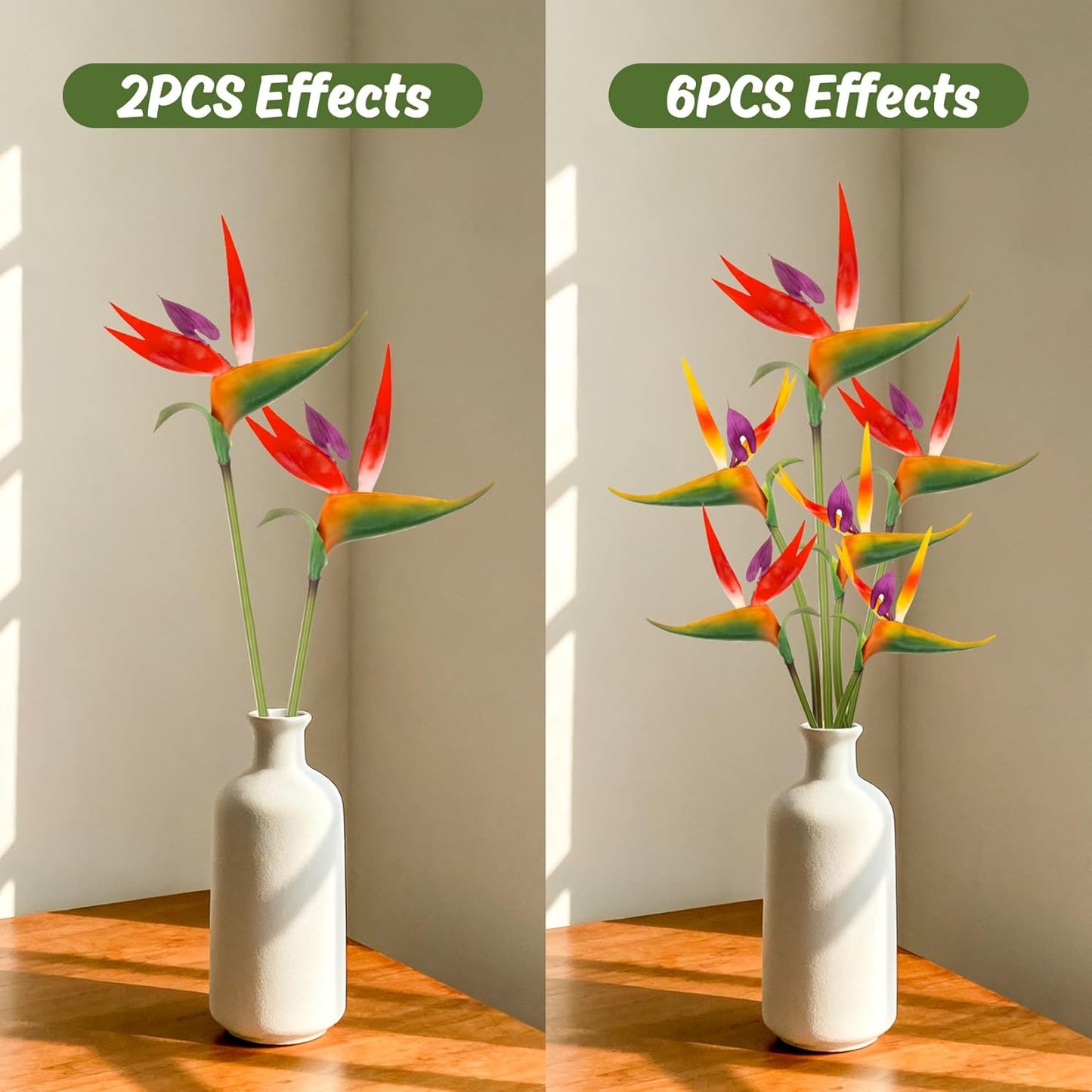 Bird of Paradise Artificial Plant - Tropical Flowers Artificial | 2 PCS 24 Inch UV Resistant Outdoor Plant Decor, Birds of Paradise Flowers for Hawaiian Party, Patio, Home Decoration, Yellow