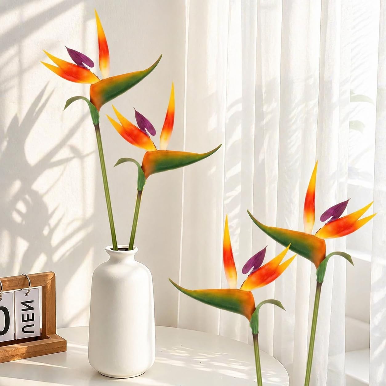 Bird of Paradise Artificial Plant - Tropical Flowers Artificial | 2 PCS 24 Inch UV Resistant Outdoor Plant Decor, Birds of Paradise Flowers for Hawaiian Party, Patio, Home Decoration, Yellow