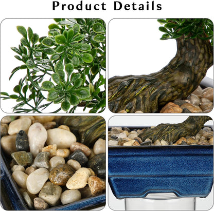 Artificial Bonsai Tree Juniper Faux Plants Indoor Fake Plants Decor with Ceramic Pots for Home Table Office Desk Bathroom Shelf Bedroom Living Room Farmhouse Decorations