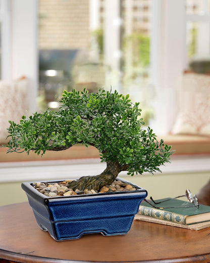 Artificial Bonsai Tree Juniper Faux Plants Indoor Fake Plants Decor with Ceramic Pots for Home Table Office Desk Bathroom Shelf Bedroom Living Room Farmhouse Decorations