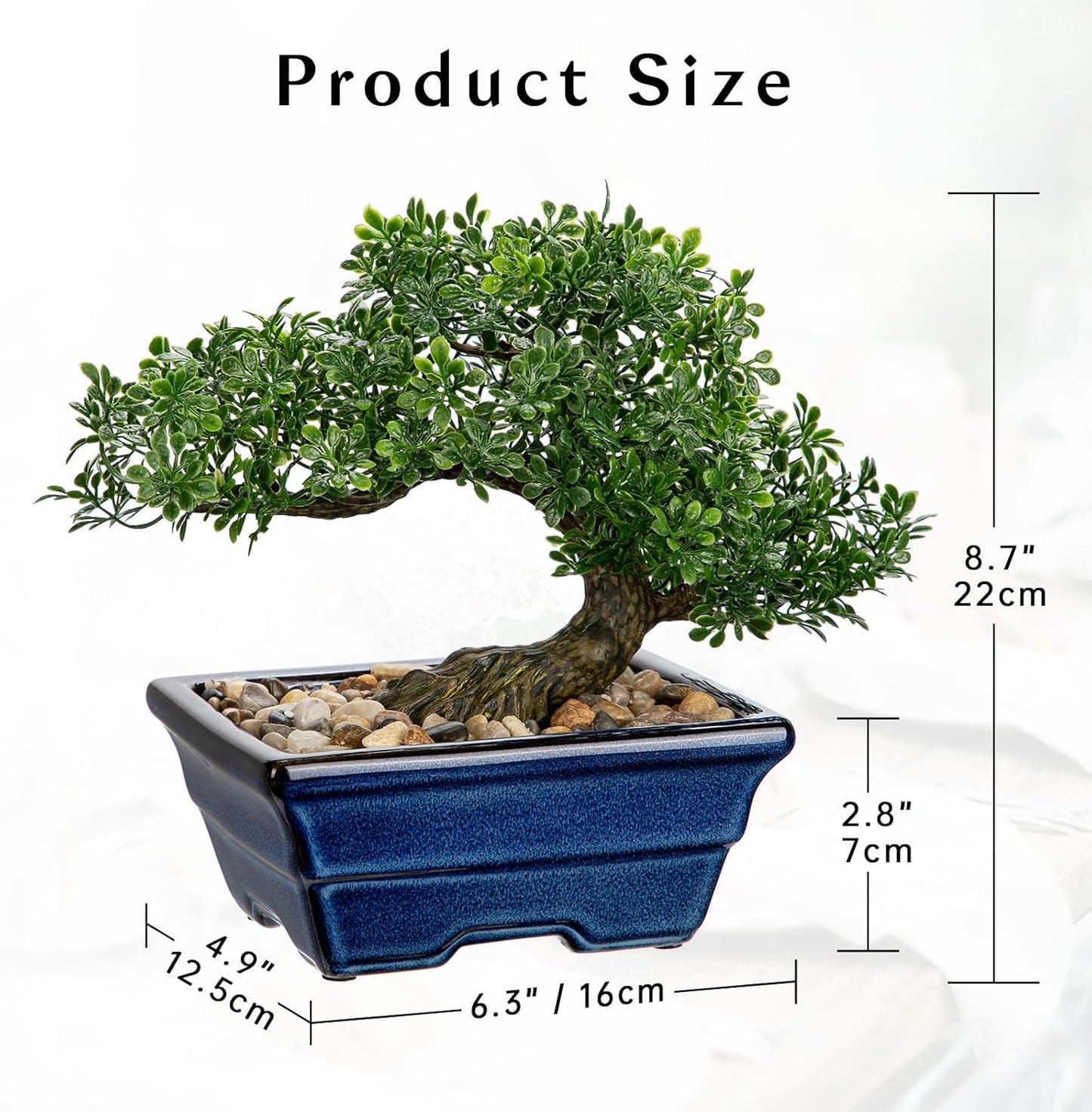 Artificial Bonsai Tree Juniper Faux Plants Indoor Fake Plants Decor with Ceramic Pots for Home Table Office Desk Bathroom Shelf Bedroom Living Room Farmhouse Decorations
