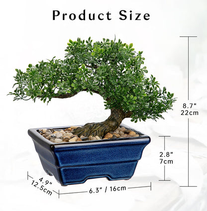 Artificial Bonsai Tree Juniper Faux Plants Indoor Fake Plants Decor with Ceramic Pots for Home Table Office Desk Bathroom Shelf Bedroom Living Room Farmhouse Decorations