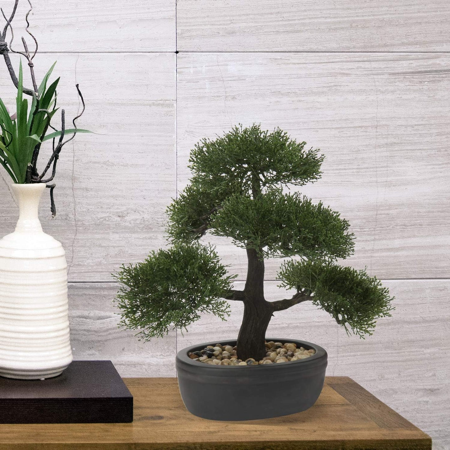 Artificial Bonsai Tree Juniper Faux Plants Indoor Fake Plants Decor with Ceramic Pots for Home Table Office Desk Bathroom Shelf Bedroom Living Room Farmhouse Decorations