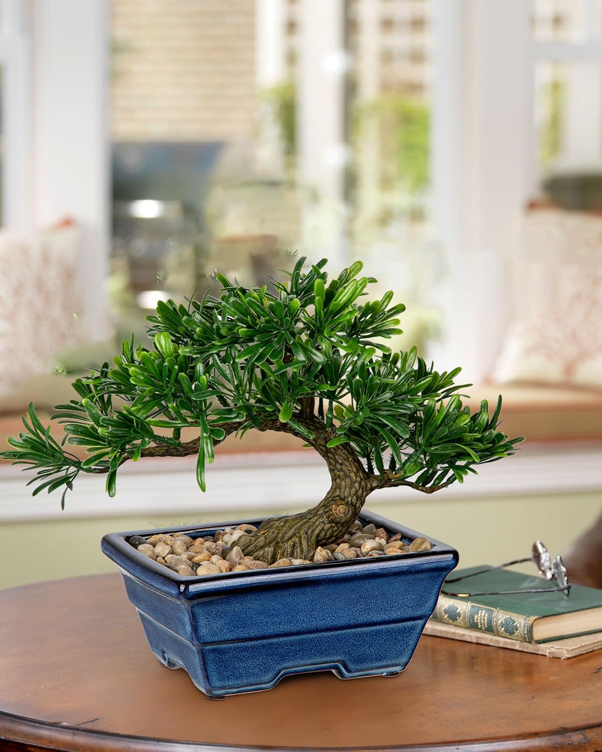 Artificial Bonsai Tree Juniper Faux Plants Indoor Fake Plants Decor with Ceramic Pots for Home Table Office Desk Bathroom Shelf Bedroom Living Room Farmhouse Decorations