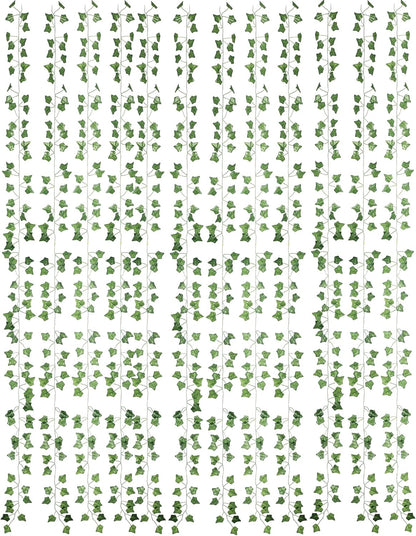 40 Ft Artificial Ivy Silk Vines Fake Hanging Plants High Simulation Garlands Greenery Chain for Home Wedding Wall Party Decoration, Pack of 5