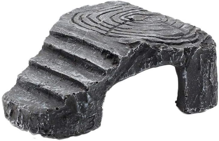 Reptile Basking Rock Tank Ornament Lizard Gecko Turtle Climbing Ladder Platform Toad Rest Hiding Cave Platform