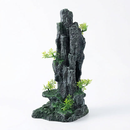 Large Fish Tank Decorations, 7.87 x 4.92 x 13.78 Inch Aquarium Rocks Aquascaping with Cave Hides, Fish Hideout Decor Landscaping Accessories for Betta