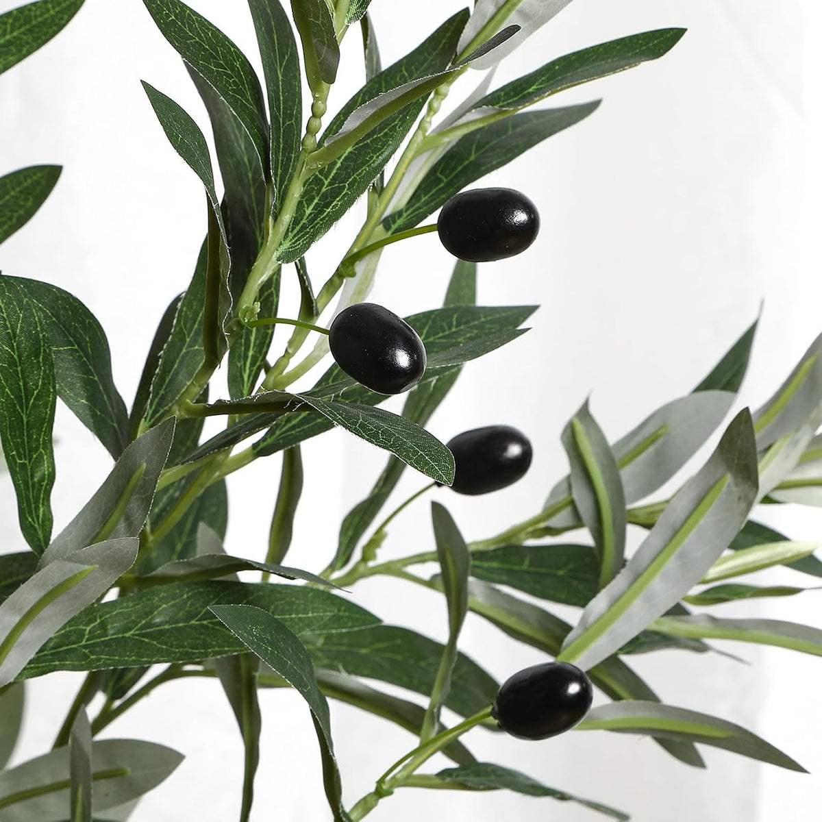 6FT Faux Olive Tree with Fruits White Pot, Indoor Home Decor