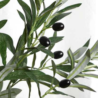 6FT Faux Olive Tree with Fruits White Pot, Indoor Home Decor