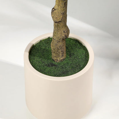 6FT Faux Olive Tree with Fruits White Pot, Indoor Home Decor