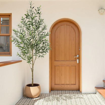 6FT Faux Olive Tree with Fruits White Pot, Indoor Home Decor