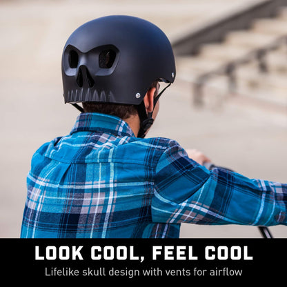 Street Hardshell Skull Bike Helmet, Multi Sport, Multiple Colors