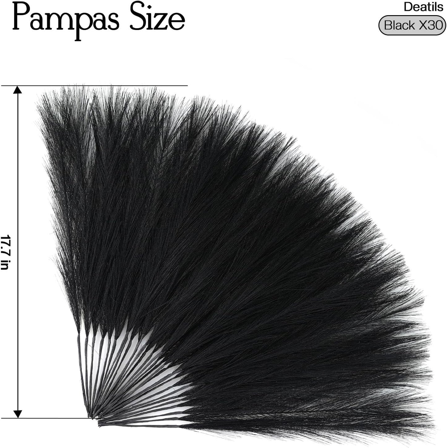 Faux Pampas Grass Decor 17.7 Inch 30pcs, Artificial Pompas Grass Bulk Artificial Dried Flower Small Vase Filler for Boho Home Wedding Decoration (Blue)