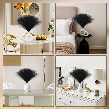 Faux Pampas Grass Decor 17.7 Inch 30pcs, Artificial Pompas Grass Bulk Artificial Dried Flower Small Vase Filler for Boho Home Wedding Decoration (Blue)