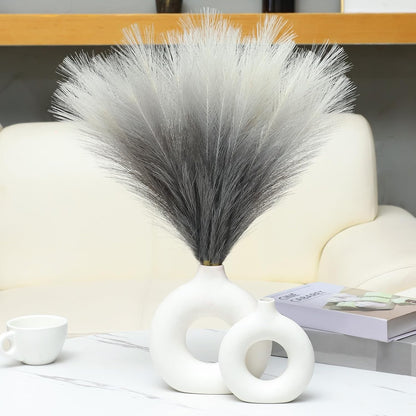 Faux Pampas Grass Decor 17.7 Inch 30pcs, Artificial Pompas Grass Bulk Artificial Dried Flower Small Vase Filler for Boho Home Wedding Decoration (Blue)