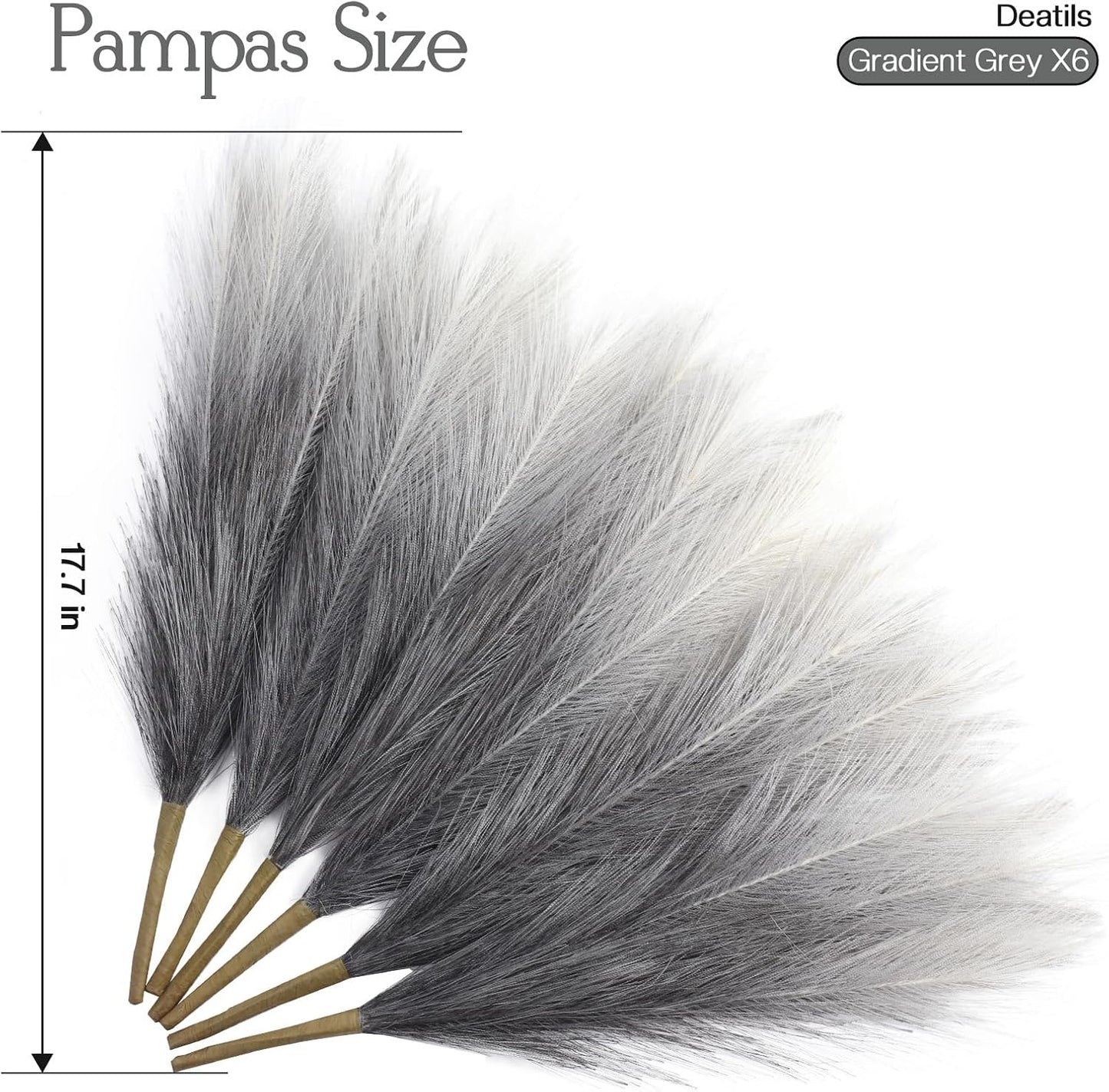 Faux Pampas Grass Decor 17.7 Inch 30pcs, Artificial Pompas Grass Bulk Artificial Dried Flower Small Vase Filler for Boho Home Wedding Decoration (Blue)