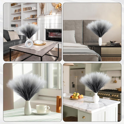 Faux Pampas Grass Decor 17.7 Inch 30pcs, Artificial Pompas Grass Bulk Artificial Dried Flower Small Vase Filler for Boho Home Wedding Decoration (Blue)