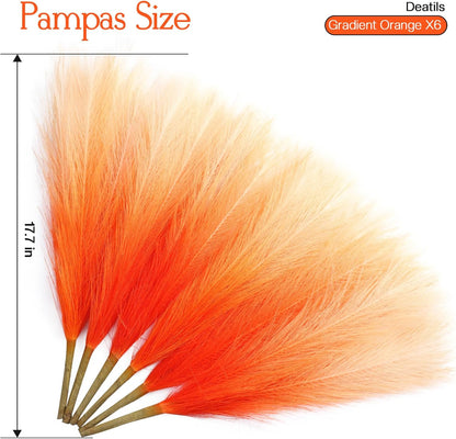 Faux Pampas Grass Decor 17.7 Inch 30pcs, Artificial Pompas Grass Bulk Artificial Dried Flower Small Vase Filler for Boho Home Wedding Decoration (Blue)