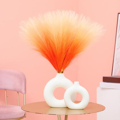 Faux Pampas Grass Decor 17.7 Inch 30pcs, Artificial Pompas Grass Bulk Artificial Dried Flower Small Vase Filler for Boho Home Wedding Decoration (Blue)