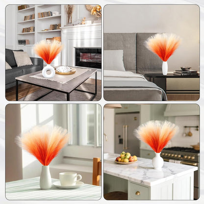 Faux Pampas Grass Decor 17.7 Inch 30pcs, Artificial Pompas Grass Bulk Artificial Dried Flower Small Vase Filler for Boho Home Wedding Decoration (Blue)
