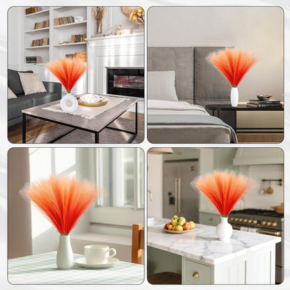 Faux Pampas Grass Decor 17.7 Inch 30pcs, Artificial Pompas Grass Bulk Artificial Dried Flower Small Vase Filler for Boho Home Wedding Decoration (Blue)