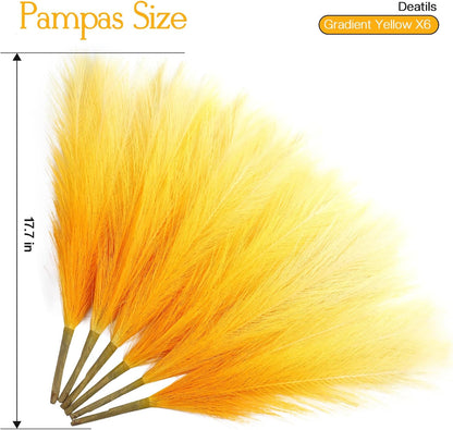Faux Pampas Grass Decor 17.7 Inch 30pcs, Artificial Pompas Grass Bulk Artificial Dried Flower Small Vase Filler for Boho Home Wedding Decoration (Blue)