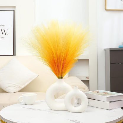 Faux Pampas Grass Decor 17.7 Inch 30pcs, Artificial Pompas Grass Bulk Artificial Dried Flower Small Vase Filler for Boho Home Wedding Decoration (Blue)