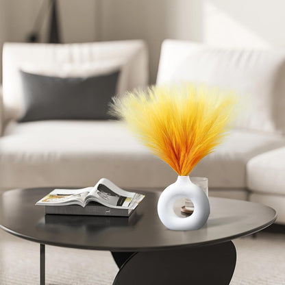 Faux Pampas Grass Decor 17.7 Inch 30pcs, Artificial Pompas Grass Bulk Artificial Dried Flower Small Vase Filler for Boho Home Wedding Decoration (Blue)