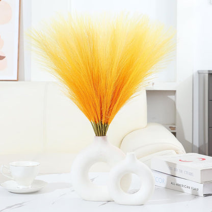 Faux Pampas Grass Decor 17.7 Inch 30pcs, Artificial Pompas Grass Bulk Artificial Dried Flower Small Vase Filler for Boho Home Wedding Decoration (Blue)