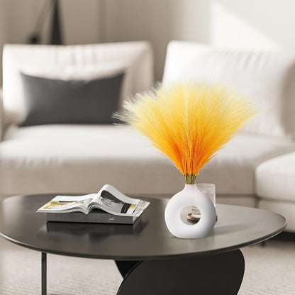 Faux Pampas Grass Decor 17.7 Inch 30pcs, Artificial Pompas Grass Bulk Artificial Dried Flower Small Vase Filler for Boho Home Wedding Decoration (Blue)