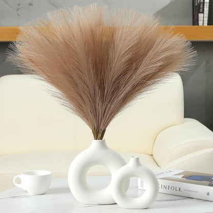 Faux Pampas Grass Decor 17.7 Inch 30pcs, Artificial Pompas Grass Bulk Artificial Dried Flower Small Vase Filler for Boho Home Wedding Decoration (Blue)