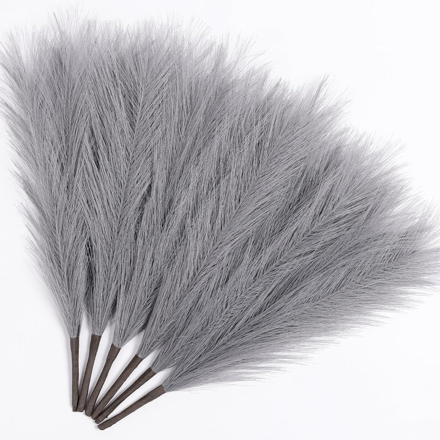 Faux Pampas Grass Decor 17.7 Inch 30pcs, Artificial Pompas Grass Bulk Artificial Dried Flower Small Vase Filler for Boho Home Wedding Decoration (Blue)