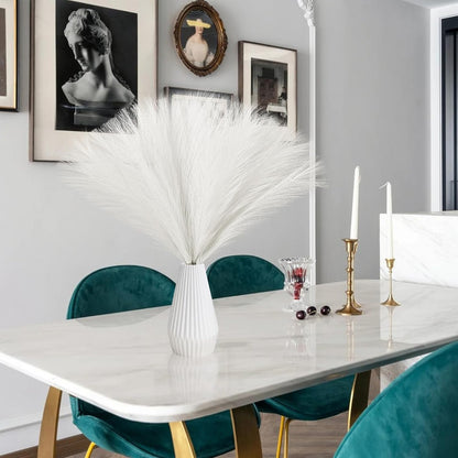 Faux Pampas Grass Decor 17.7 Inch 30pcs, Artificial Pompas Grass Bulk Artificial Dried Flower Small Vase Filler for Boho Home Wedding Decoration (Blue)