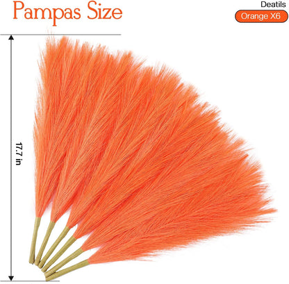 Faux Pampas Grass Decor 17.7 Inch 30pcs, Artificial Pompas Grass Bulk Artificial Dried Flower Small Vase Filler for Boho Home Wedding Decoration (Blue)