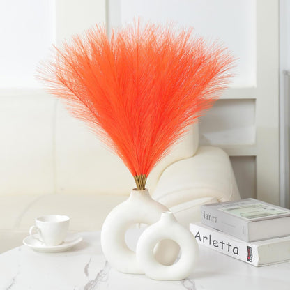 Faux Pampas Grass Decor 17.7 Inch 30pcs, Artificial Pompas Grass Bulk Artificial Dried Flower Small Vase Filler for Boho Home Wedding Decoration (Blue)