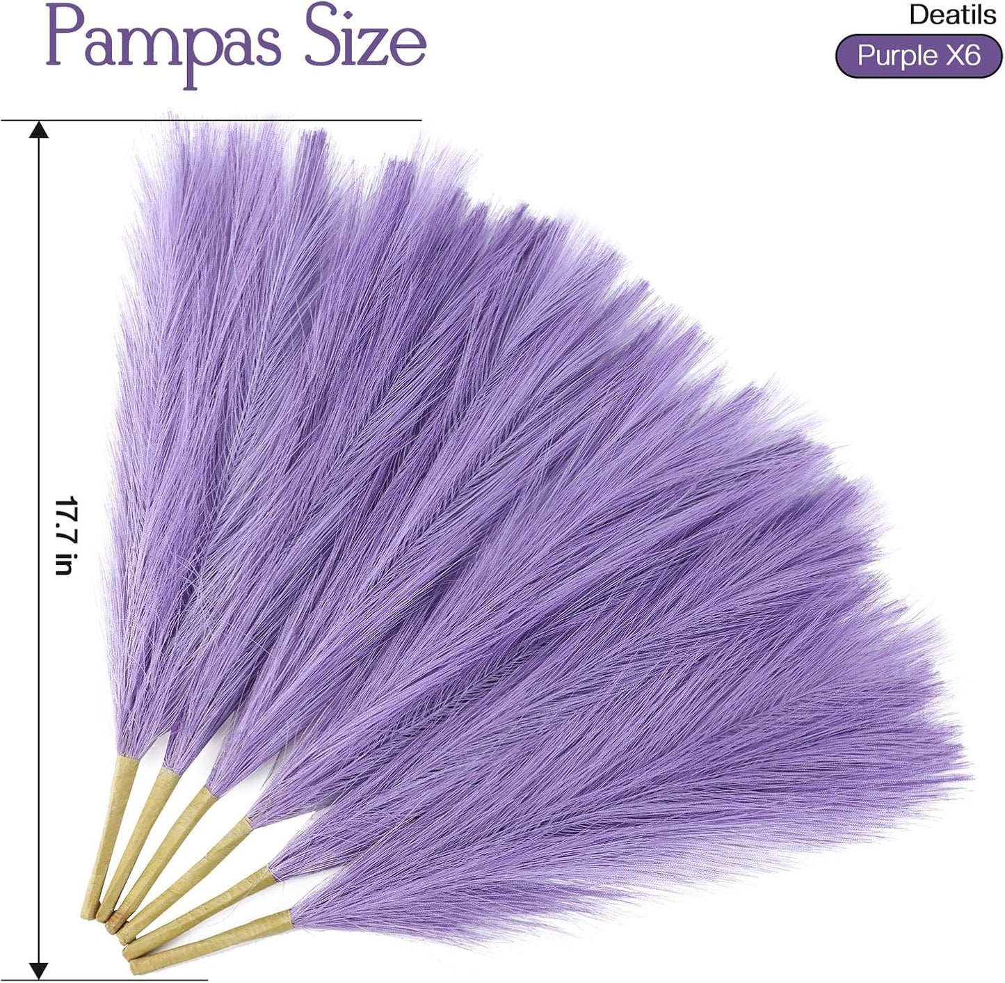 Faux Pampas Grass Decor 17.7 Inch 30pcs, Artificial Pompas Grass Bulk Artificial Dried Flower Small Vase Filler for Boho Home Wedding Decoration (Blue)