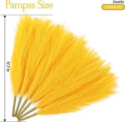 Faux Pampas Grass Decor 17.7 Inch 30pcs, Artificial Pompas Grass Bulk Artificial Dried Flower Small Vase Filler for Boho Home Wedding Decoration (Blue)