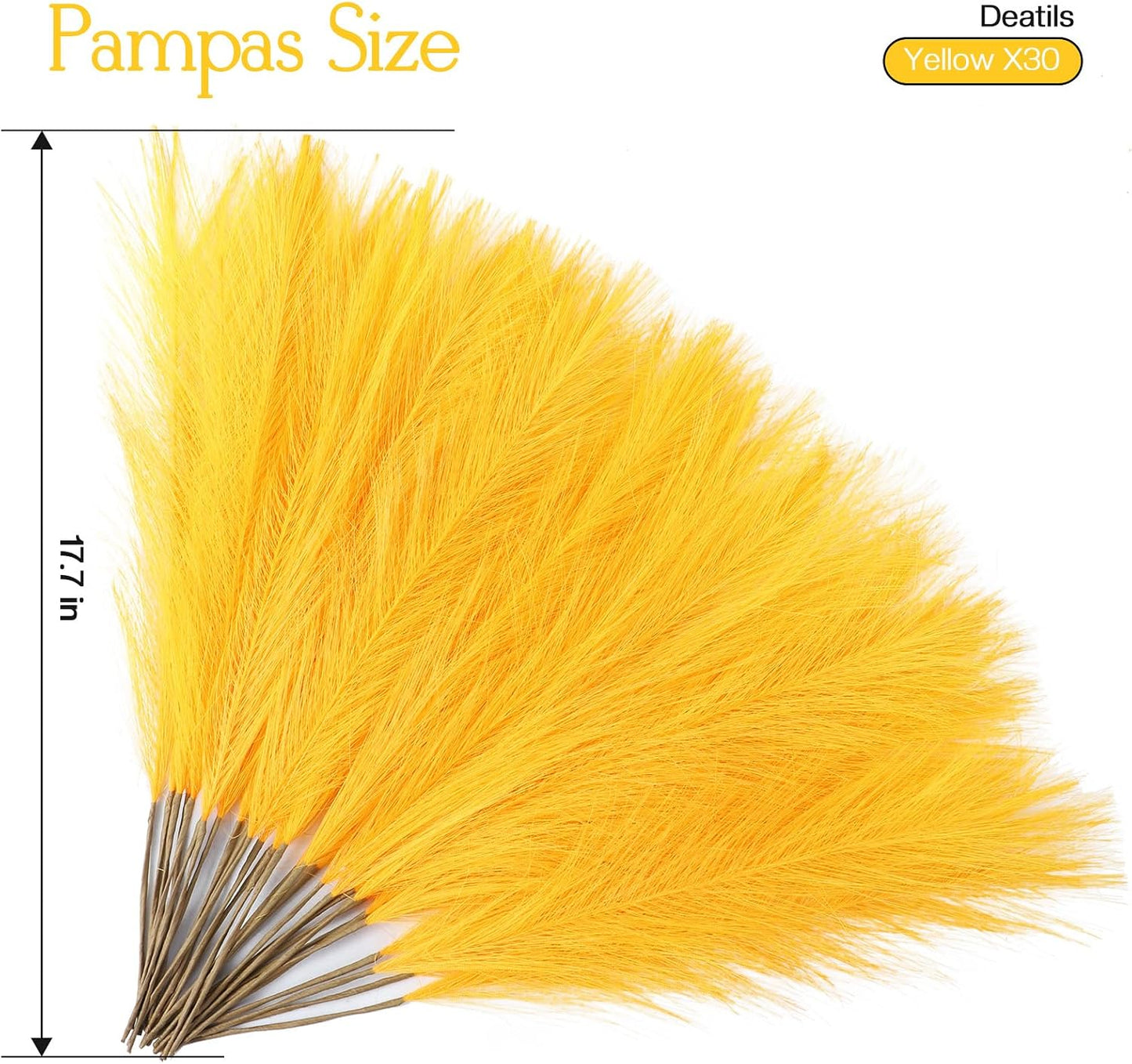 Faux Pampas Grass Decor 17.7 Inch 30pcs, Artificial Pompas Grass Bulk Artificial Dried Flower Small Vase Filler for Boho Home Wedding Decoration (Blue)
