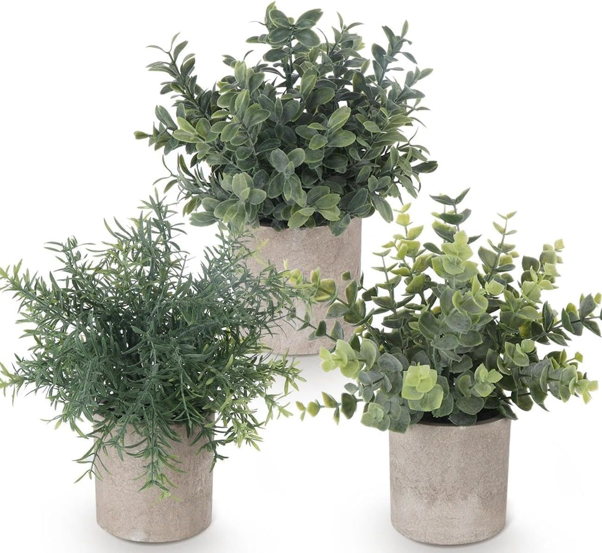 Fake Plants,3PCS Artificial Plants Indoor Eucalyptus Desk Decor