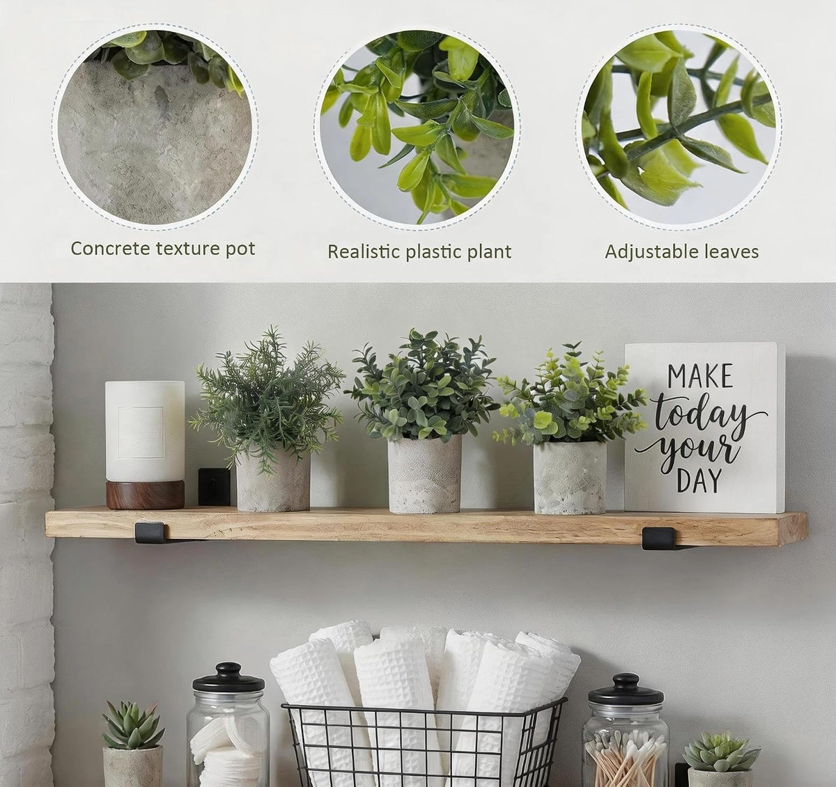 Fake Plants,3PCS Artificial Plants Indoor Eucalyptus Desk Decor
