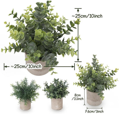 Fake Plants,3PCS Artificial Plants Indoor Eucalyptus Desk Decor