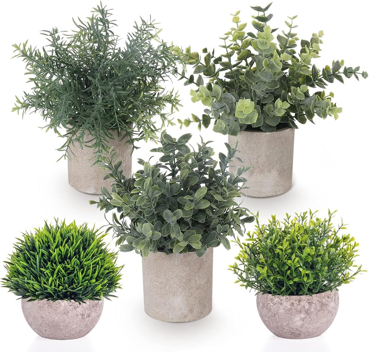 Fake Plants,3PCS Artificial Plants Indoor Eucalyptus Desk Decor