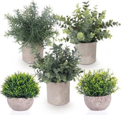 Fake Plants,3PCS Artificial Plants Indoor Eucalyptus Desk Decor