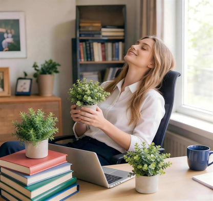 Fake Plants,3PCS Artificial Plants Indoor Eucalyptus Desk Decor