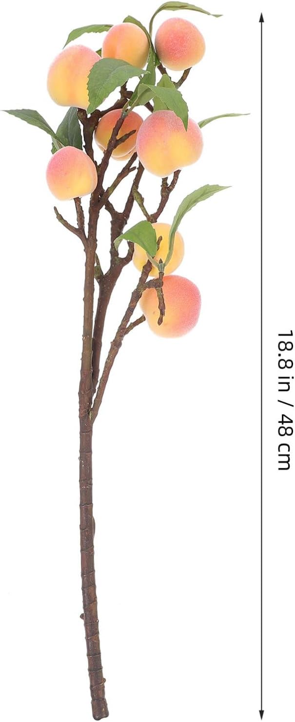 2pcs Artificial Fruit Branches Xmas Peach Tree Fake Pink Home Decor