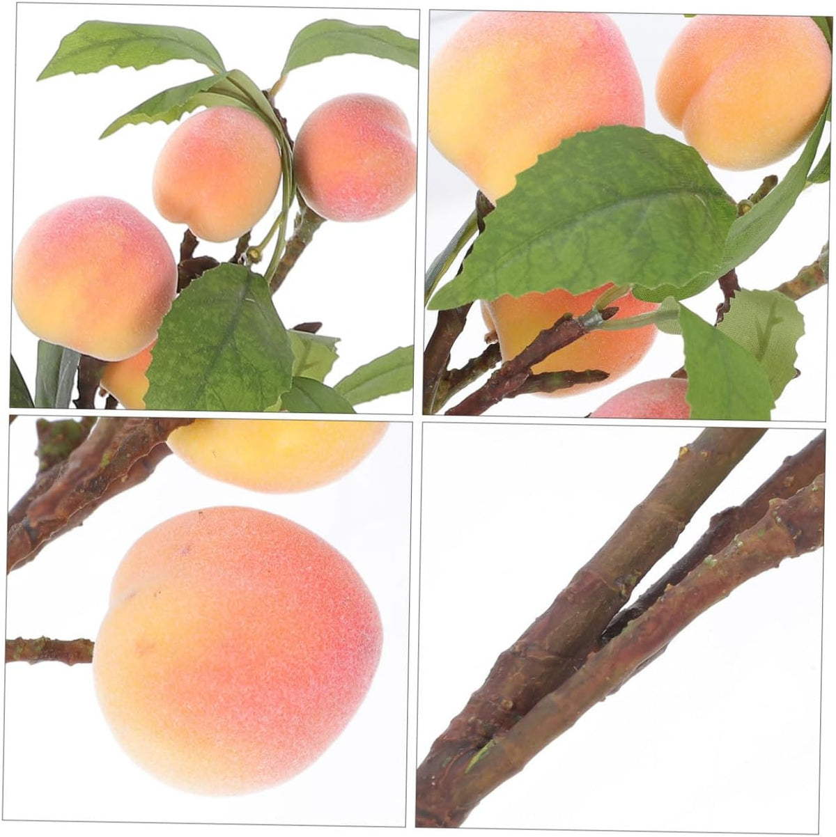 2pcs Artificial Fruit Branches Xmas Peach Tree Fake Pink Home Decor
