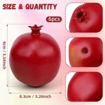6pcs High Grade Fake Peach Decoration Artificial Realistic Fruit Model for Home Party Holiday Festival Christmas Display