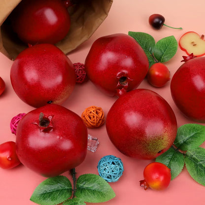 6pcs High Grade Fake Peach Decoration Artificial Realistic Fruit Model for Home Party Holiday Festival Christmas Display